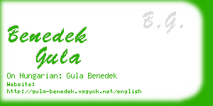 benedek gula business card